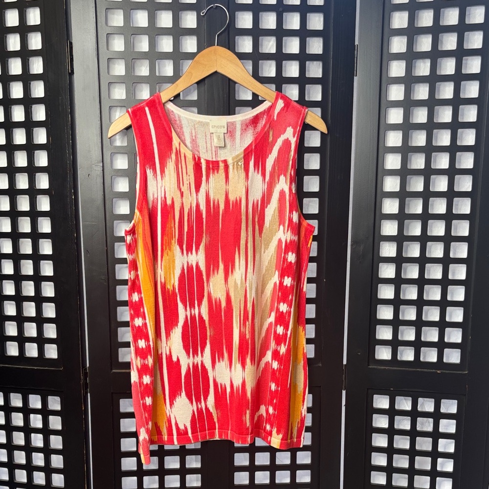 ❤️NWT Chico’s Essential Red Orange Cardigan & Tank Set Comfy Soft Size 3 NWT❤️ - Picture 6 of 15